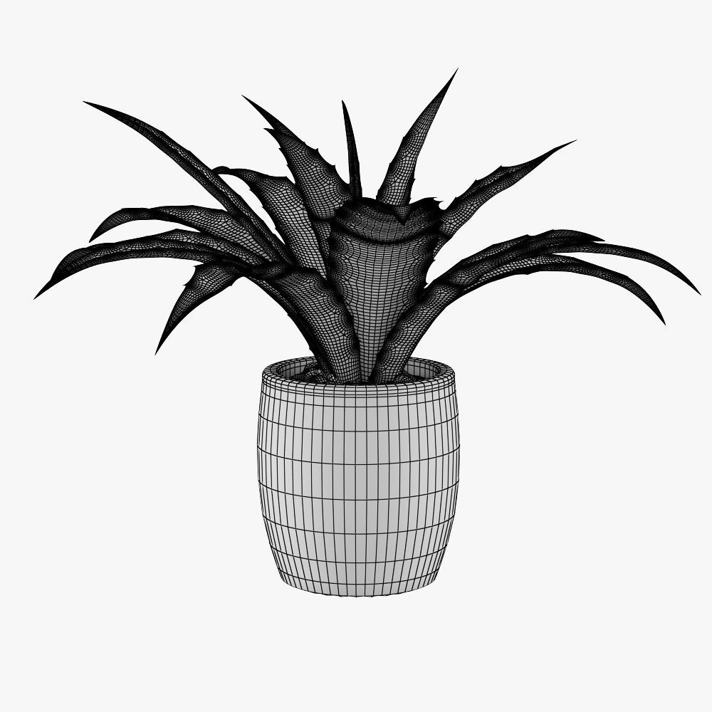 Flower in pot 3D model_2