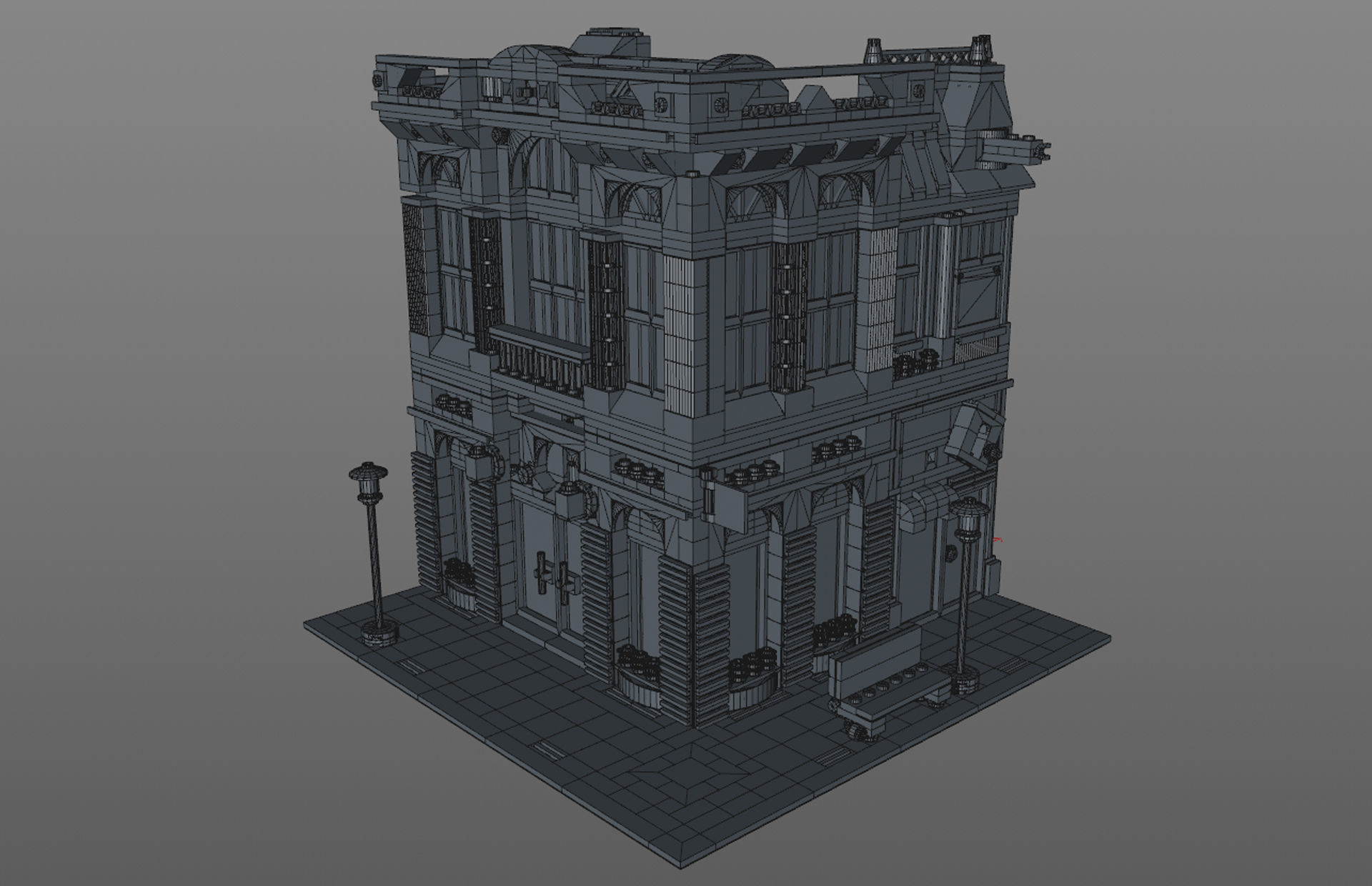 Lego bank 3D model_8