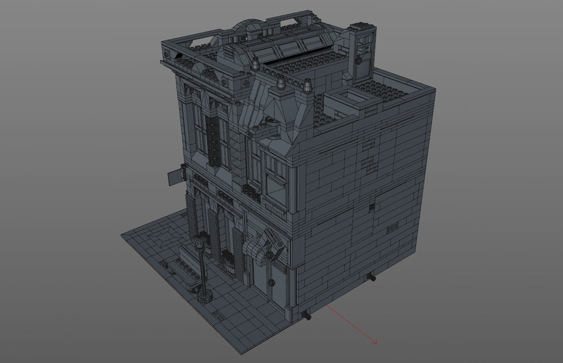 Lego bank 3D model_9