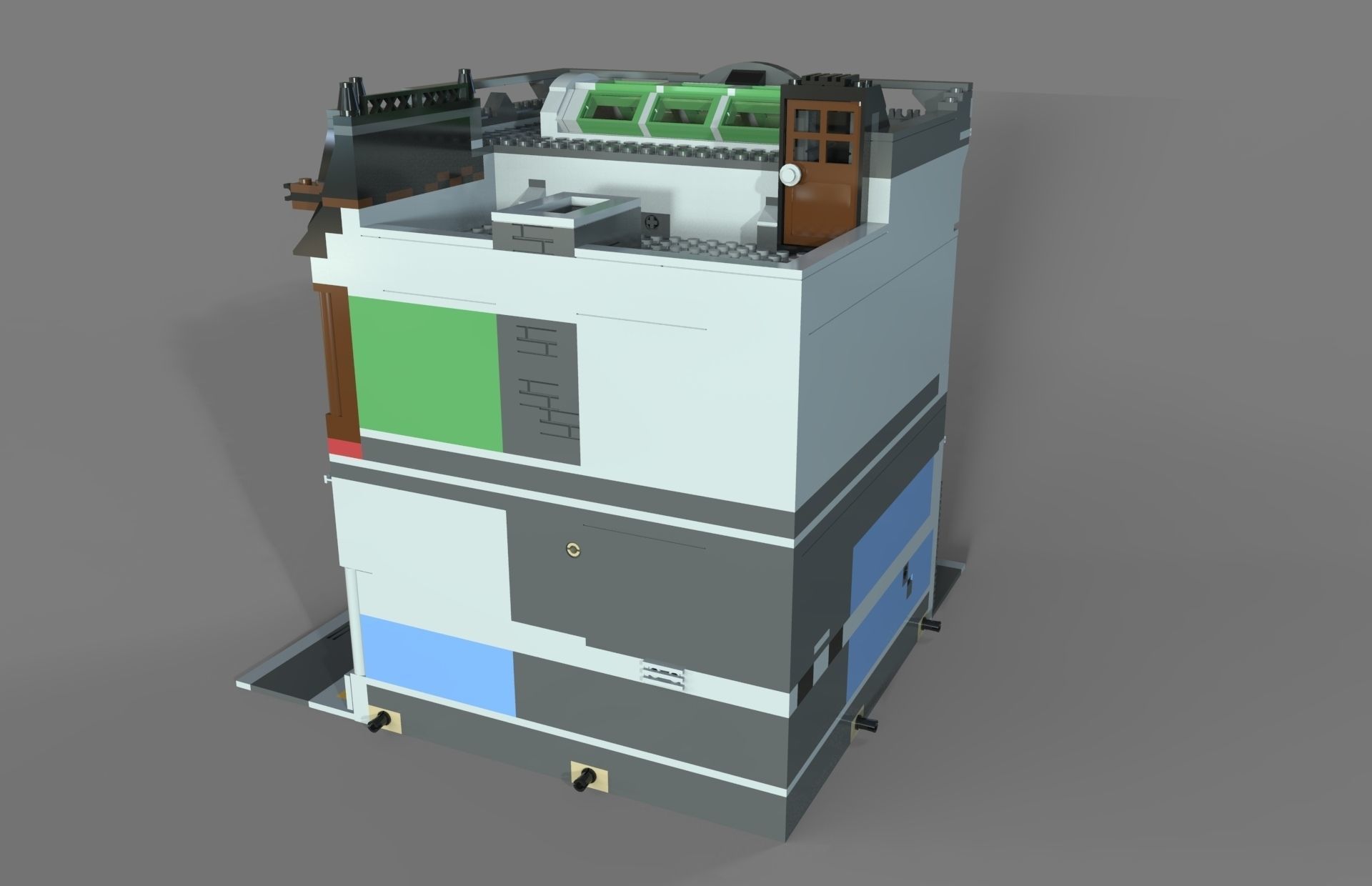 Lego bank 3D model_4