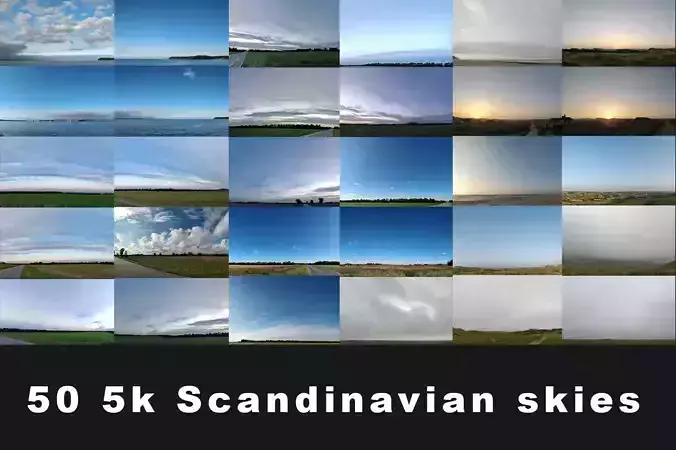 50 5K Scandinavian Skies background Texture