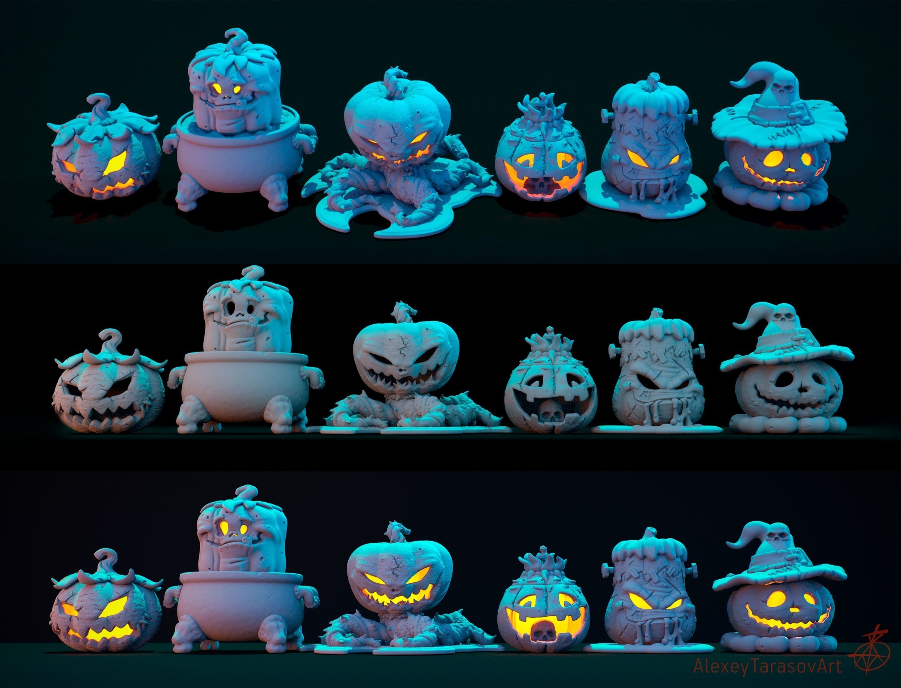 HALLOWEEN PUMPKINS PACK 3D print model_7