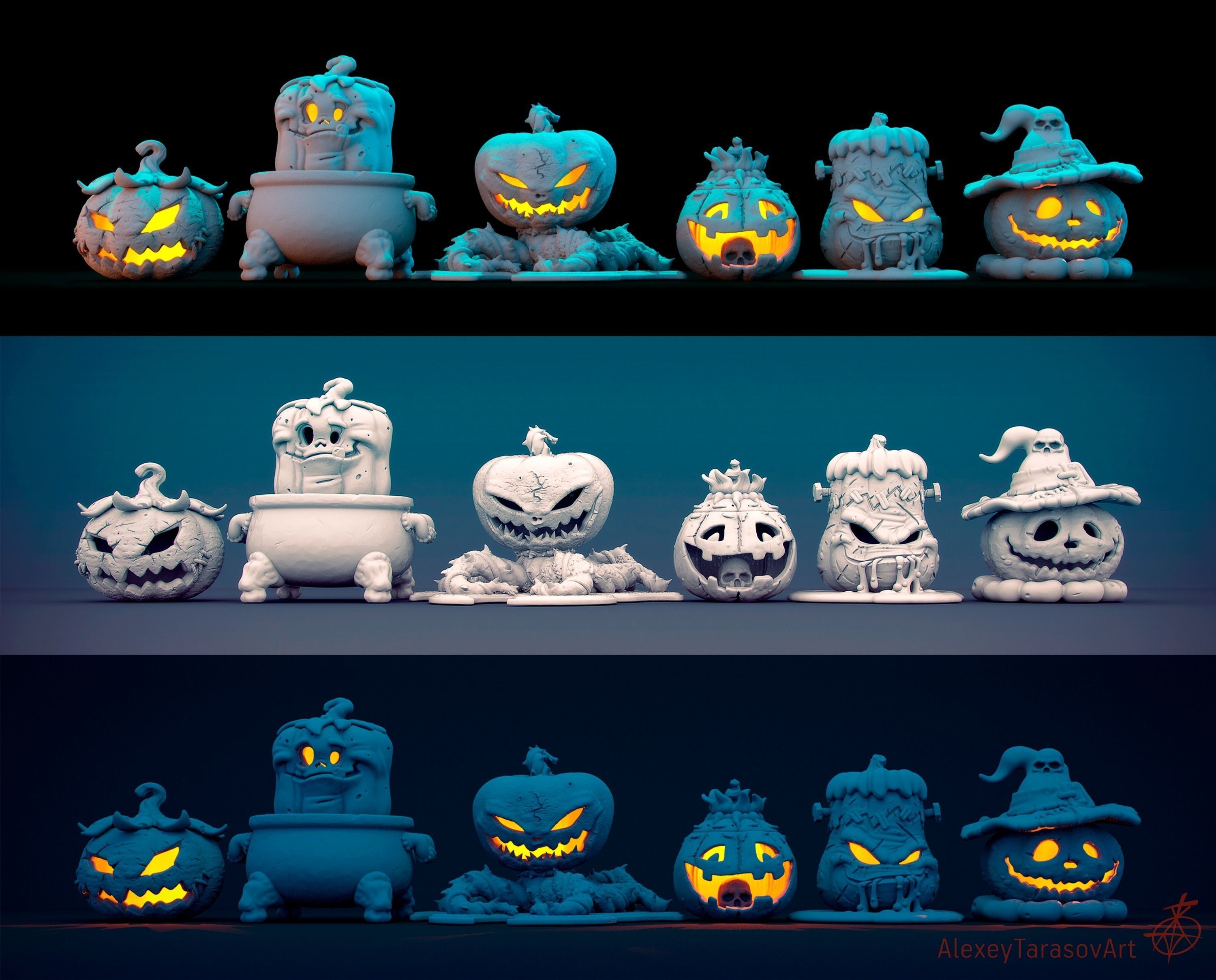 HALLOWEEN PUMPKINS PACK 3D print model_5