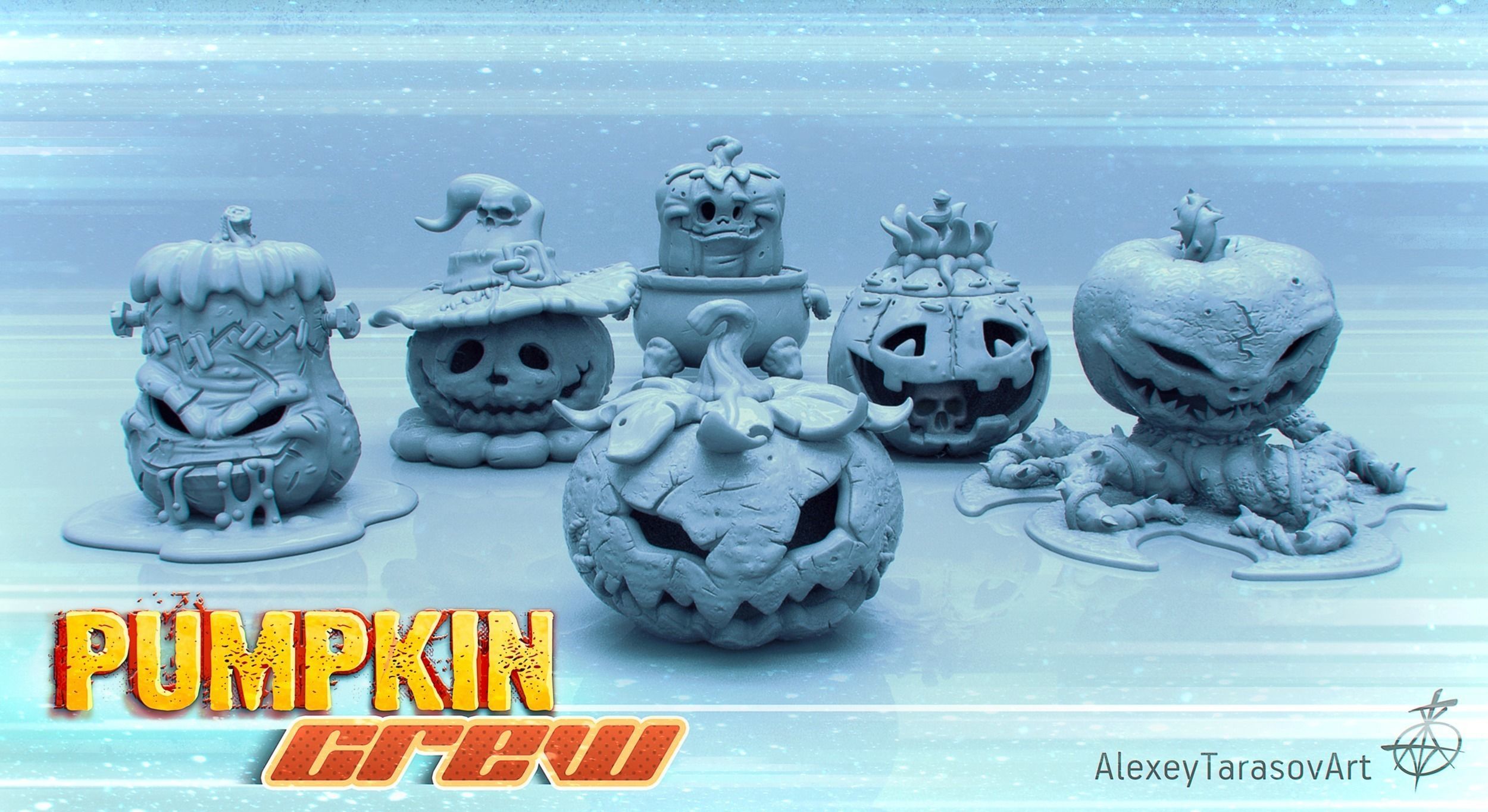 HALLOWEEN PUMPKINS PACK 3D print model_3