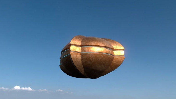 Gold UFO Free 3D model