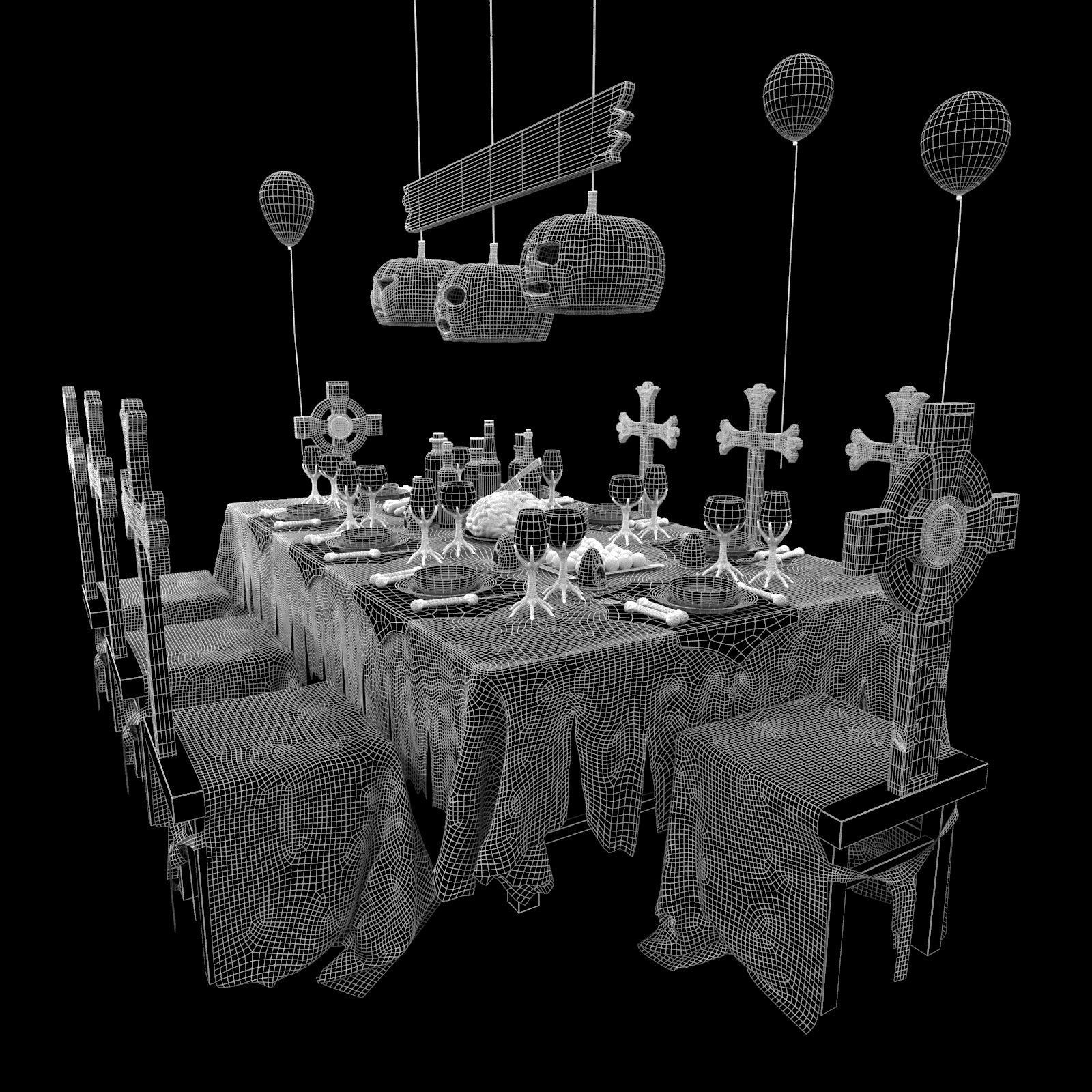 Halloween Party Set 3D model_7