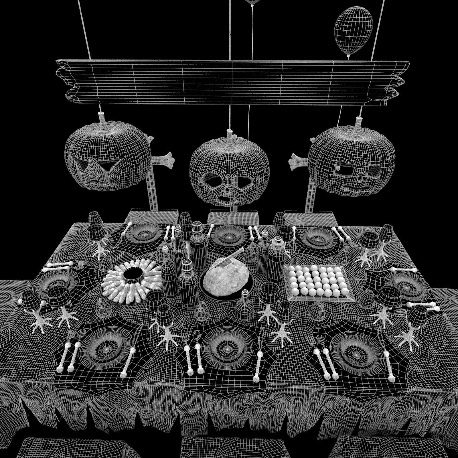 Halloween Party Set 3D model_8