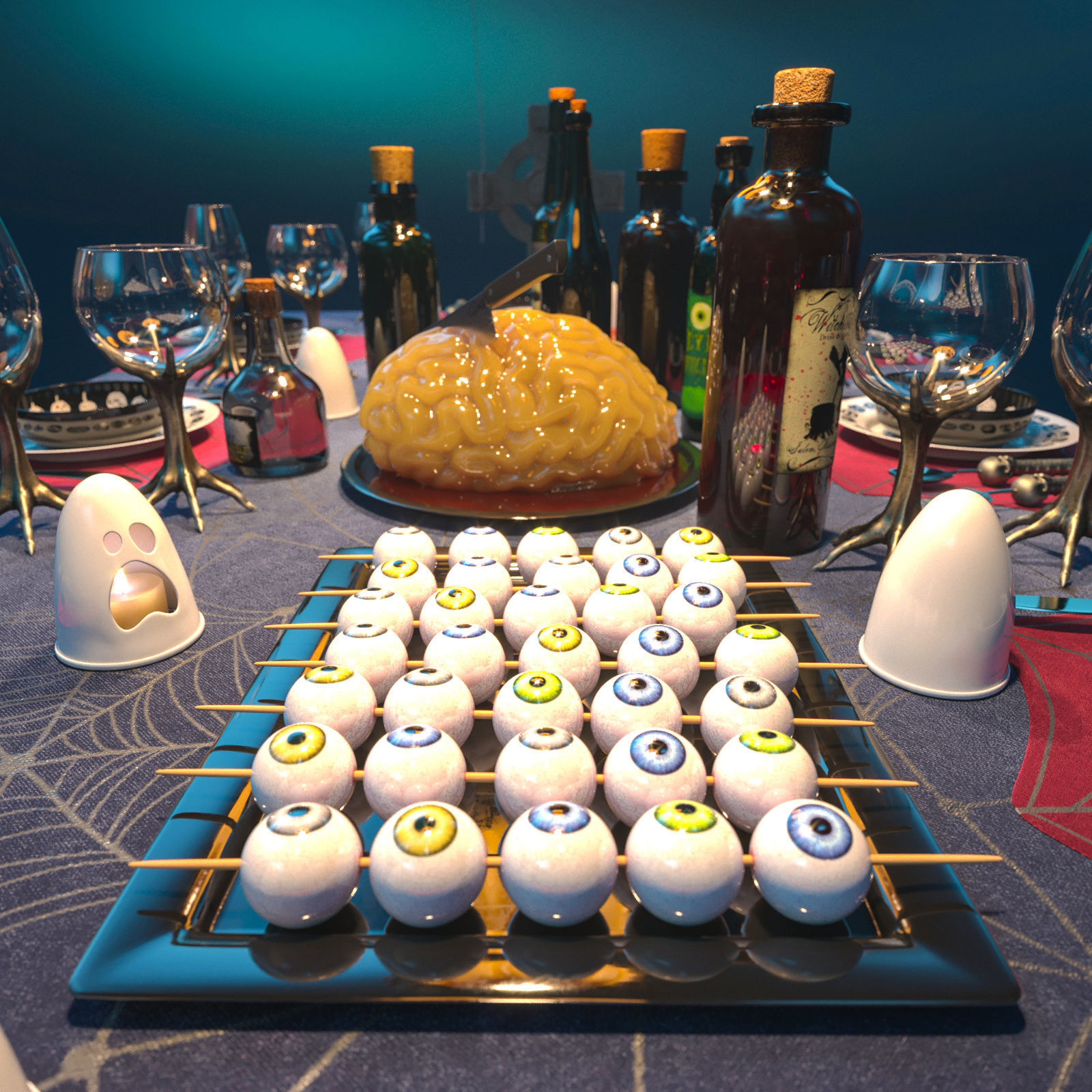 Halloween Party Set 3D model_4