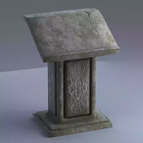 Pulpit 2 stone pedestal with ornate design 3D model