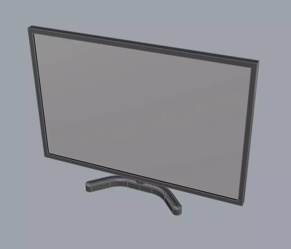 Computer desktop flat screen 3d model Low-poly 3D model