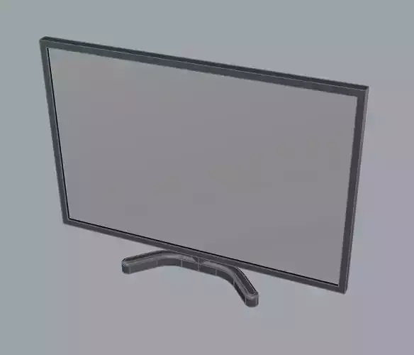 Computer desktop flat screen 3d model Low-poly 3D model
