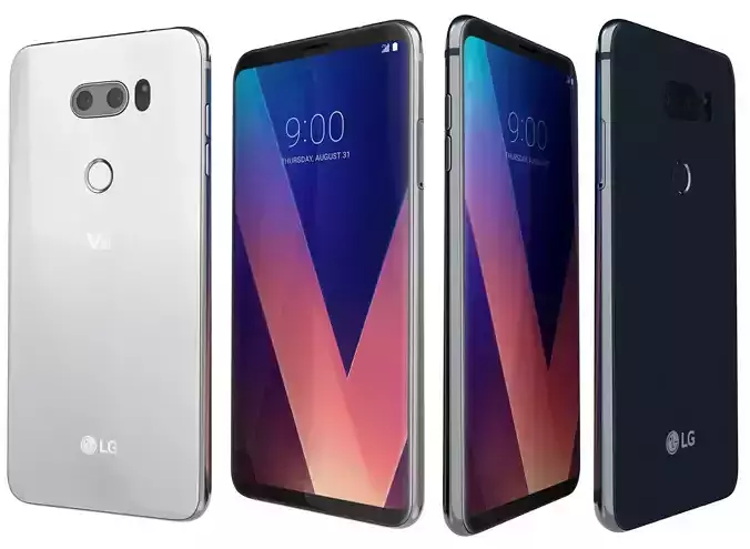 LG V30 Cloud Silver And Moroccan Blue 3D model