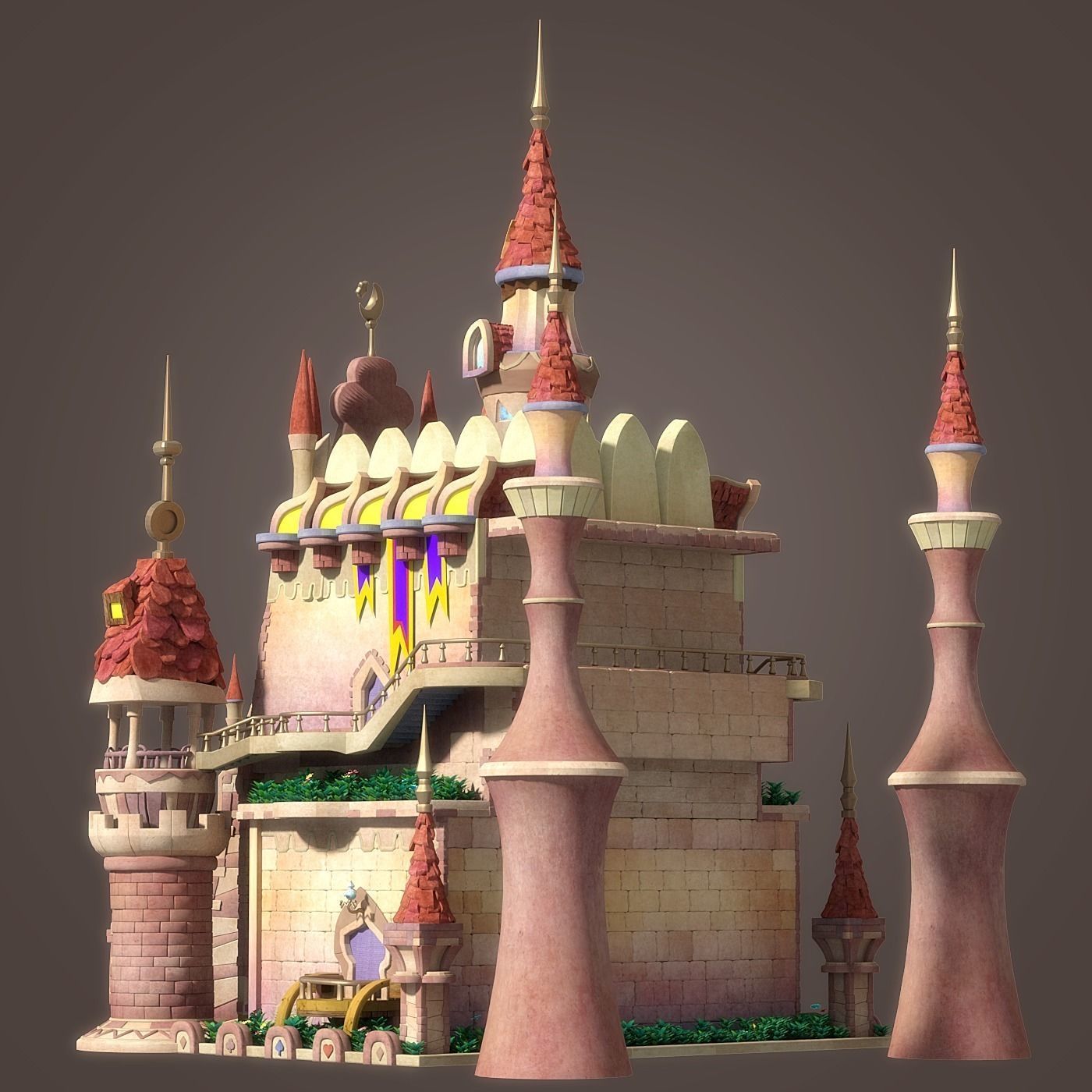 Cartoon Castle 3D model_3