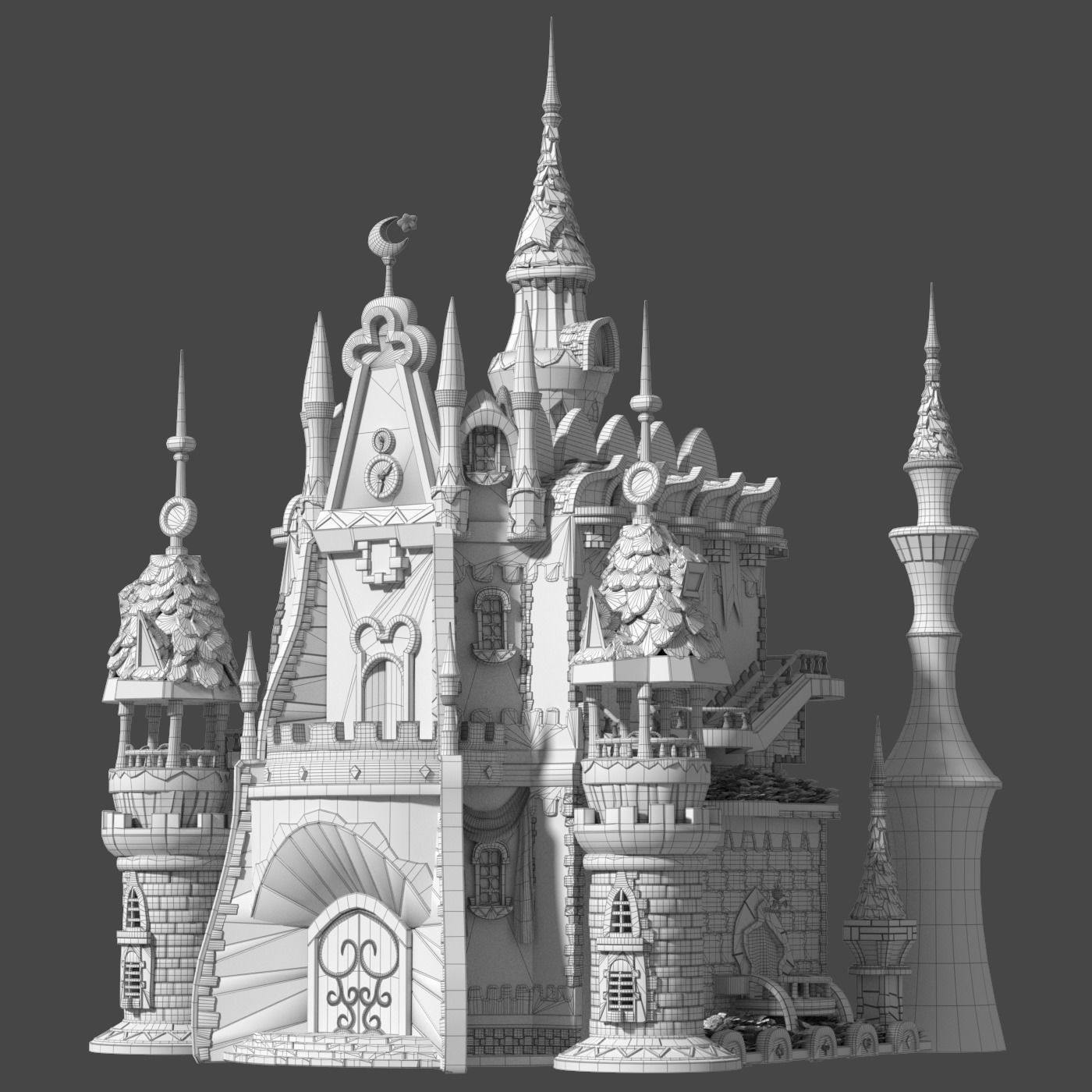Cartoon Castle 3D model_7