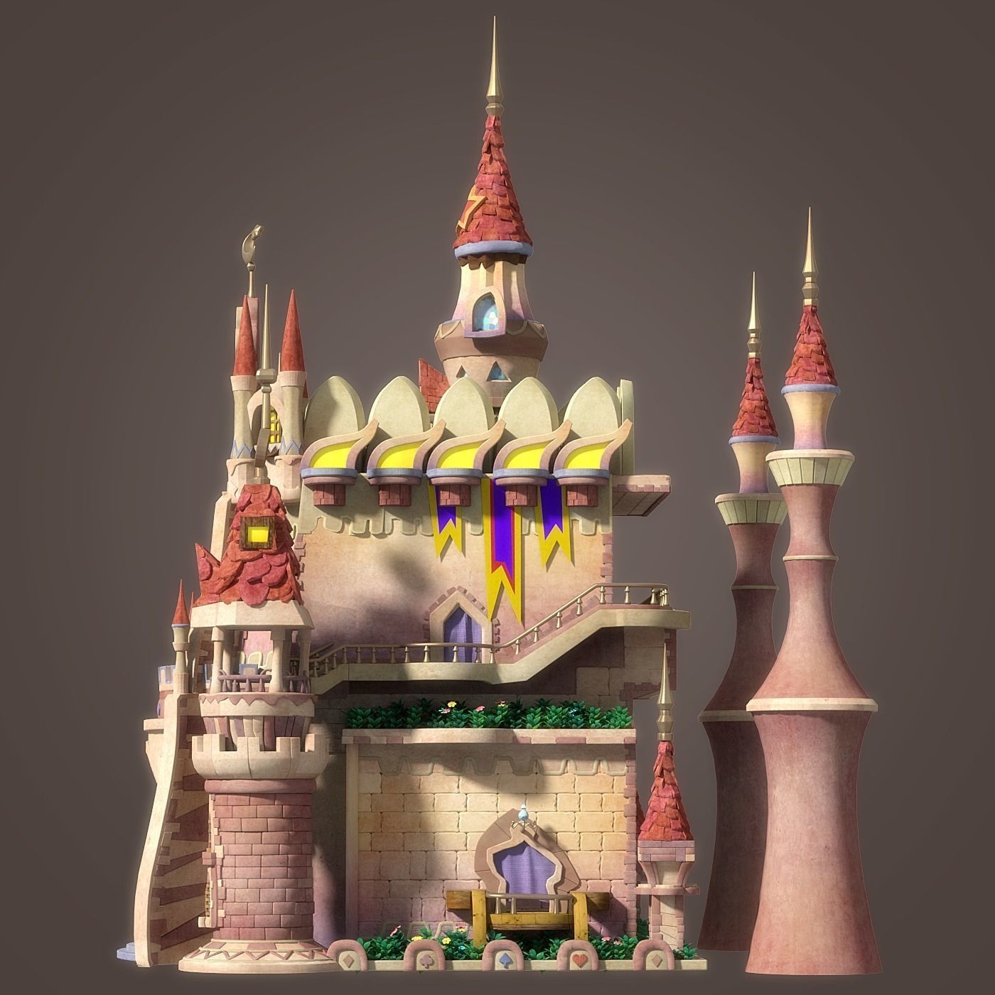 Cartoon Castle 3D model_5