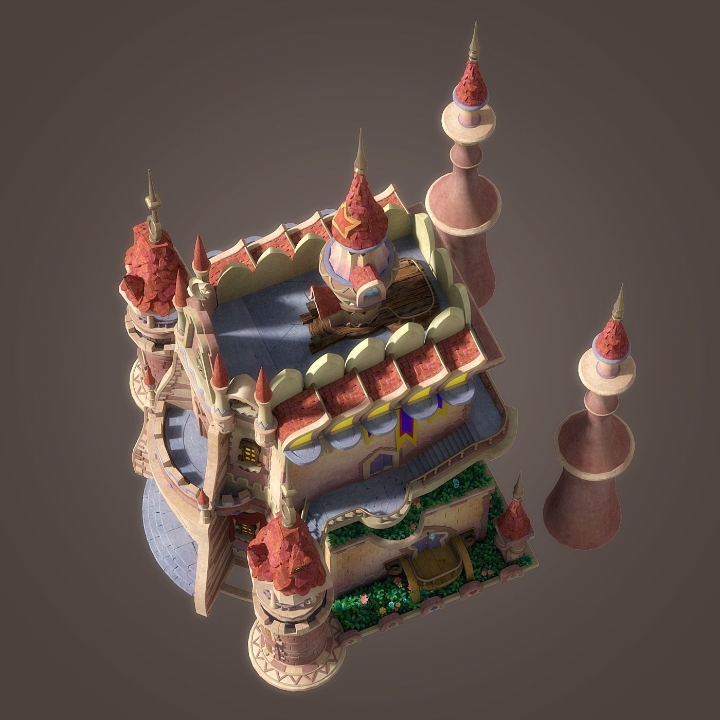 Cartoon Castle 3D model_4