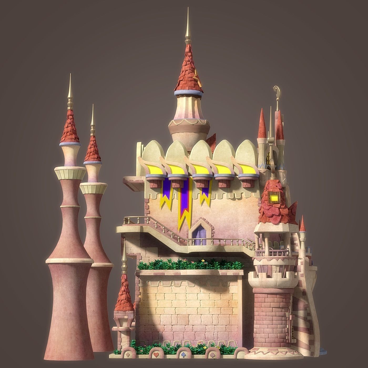 Cartoon Castle 3D model_6