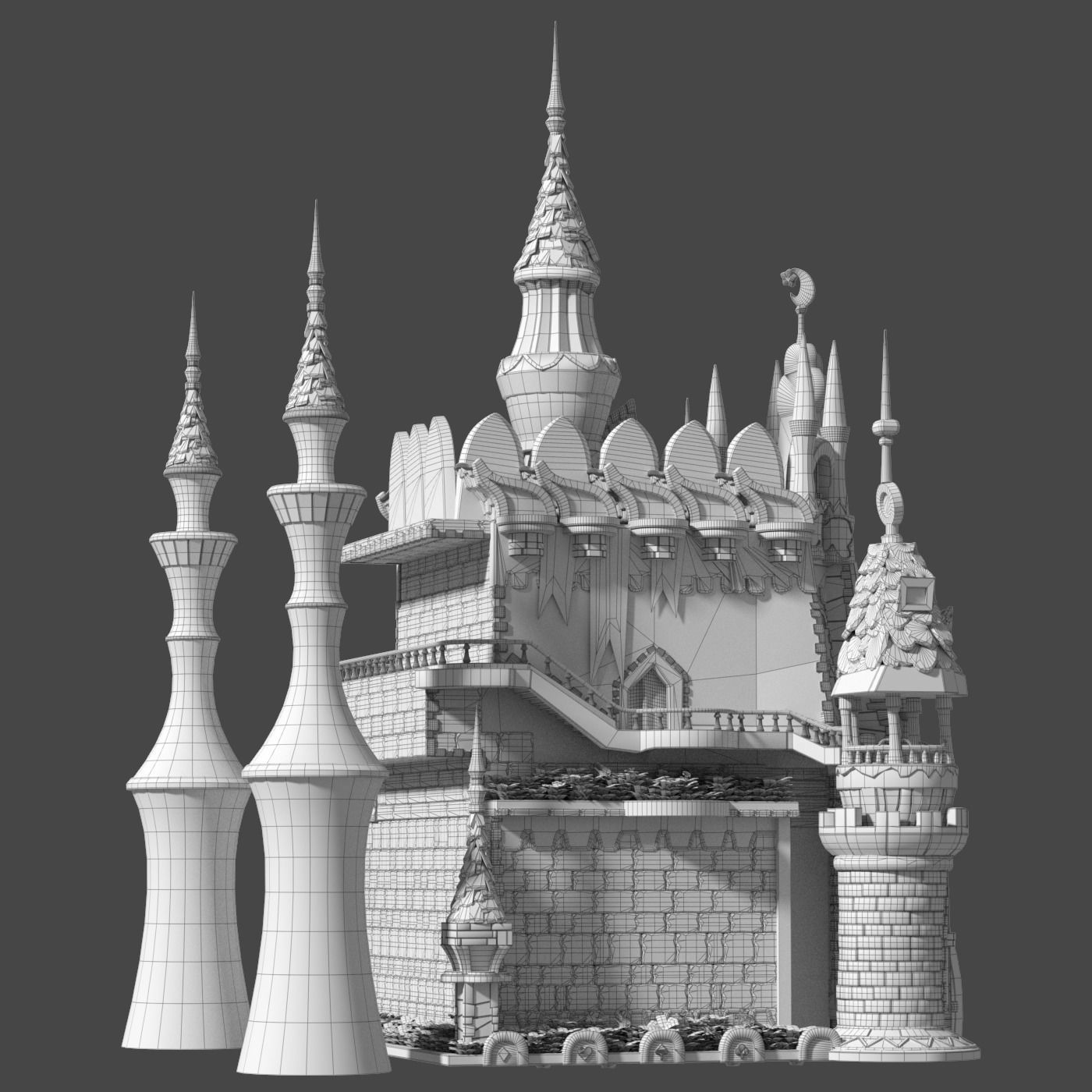 Cartoon Castle 3D model_8