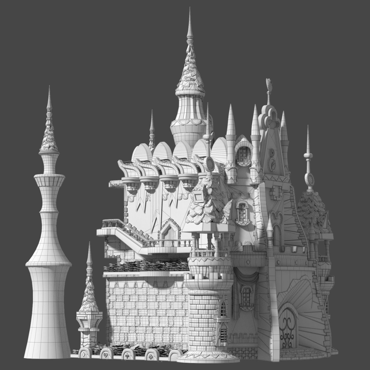 Cartoon Castle 3D model_10