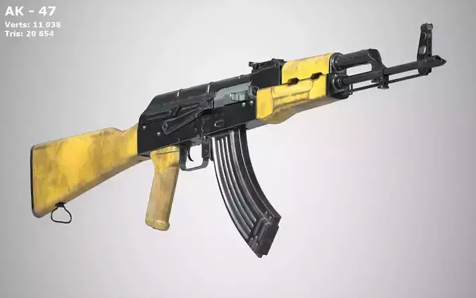 AK 47 Low-poly 3D model