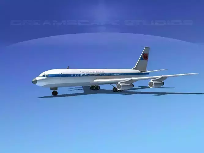 Boeing 707 Trans Global Airlines 3D model