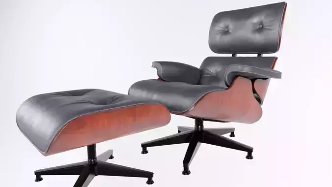 Low Poly PBR Eames Lounge Chair
