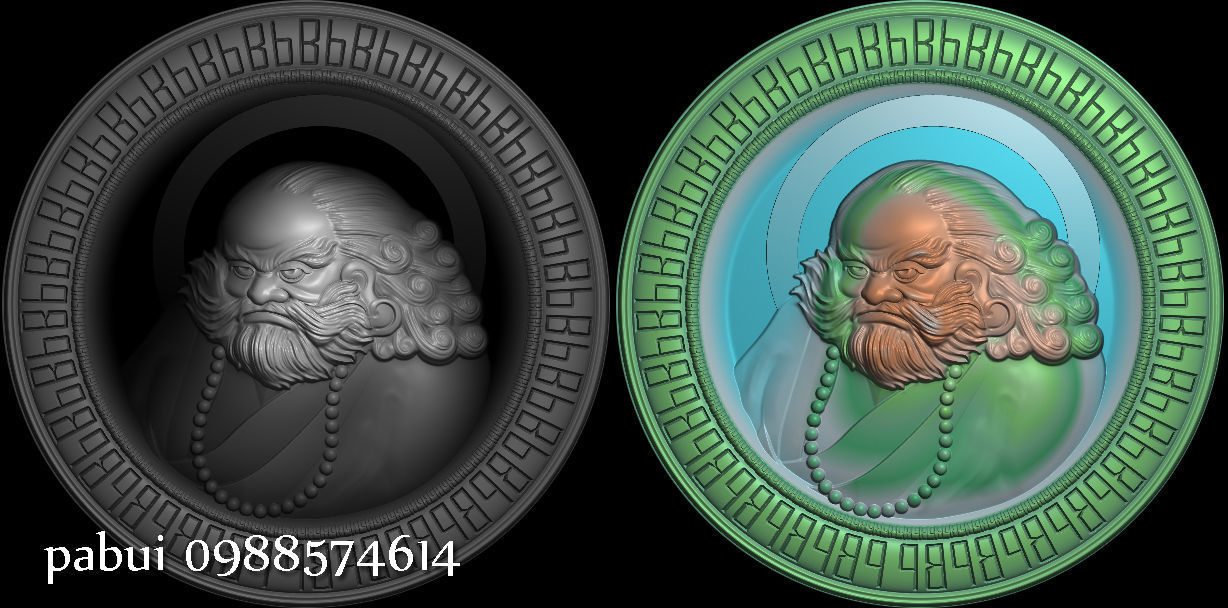 New 3D models CNC 3d Print relief in STL file format Bodhidharma 3D print model_15