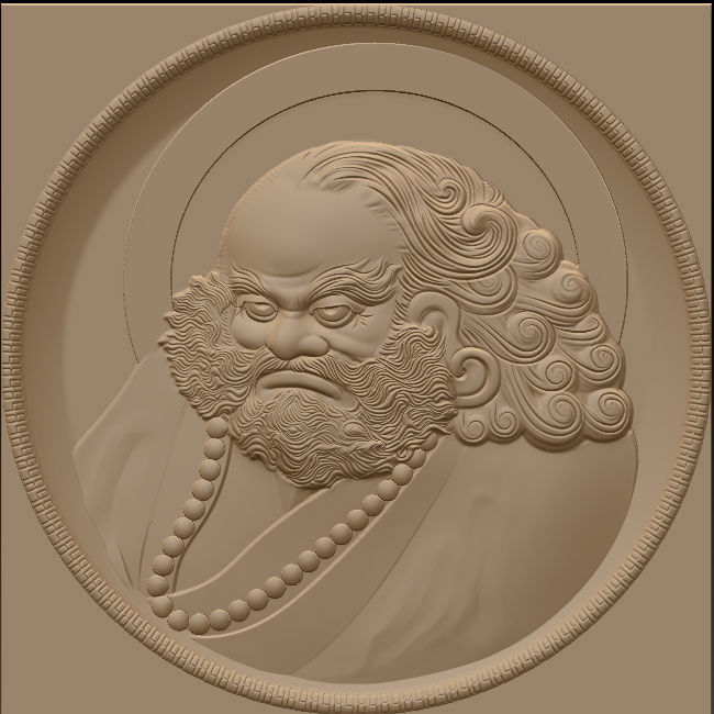 New 3D models CNC 3d Print relief in STL file format Bodhidharma 3D print model_10