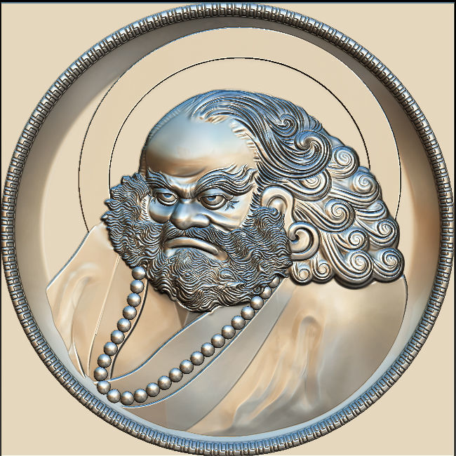 New 3D models CNC 3d Print relief in STL file format Bodhidharma 3D print model_13