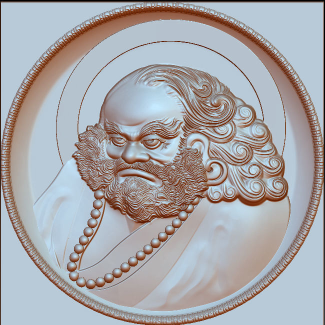 New 3D models CNC 3d Print relief in STL file format Bodhidharma 3D print model_8