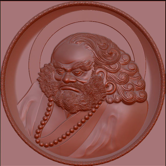 New 3D models CNC 3d Print relief in STL file format Bodhidharma 3D print model_14