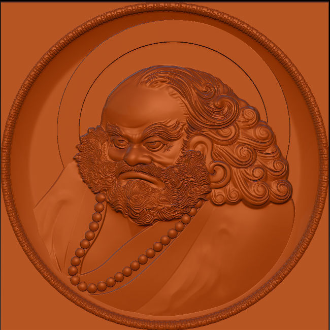 New 3D models CNC 3d Print relief in STL file format Bodhidharma 3D print model_12