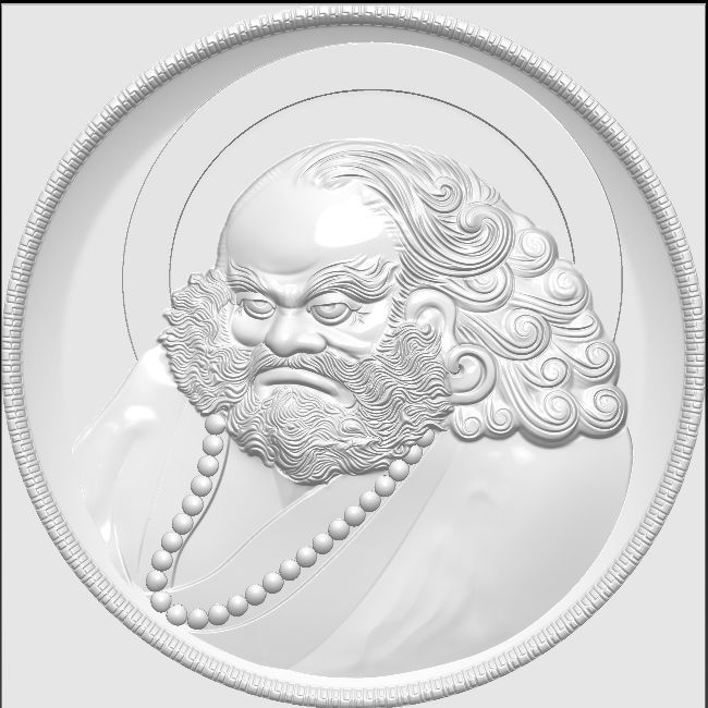 New 3D models CNC 3d Print relief in STL file format Bodhidharma 3D print model_9