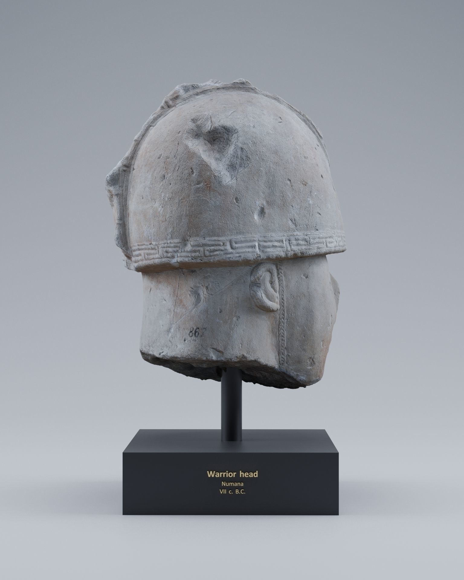 Warrior Head Free 3D model_4