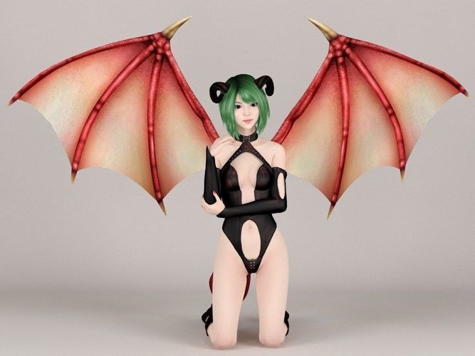 Succubus girl Leila pose 02 3D model