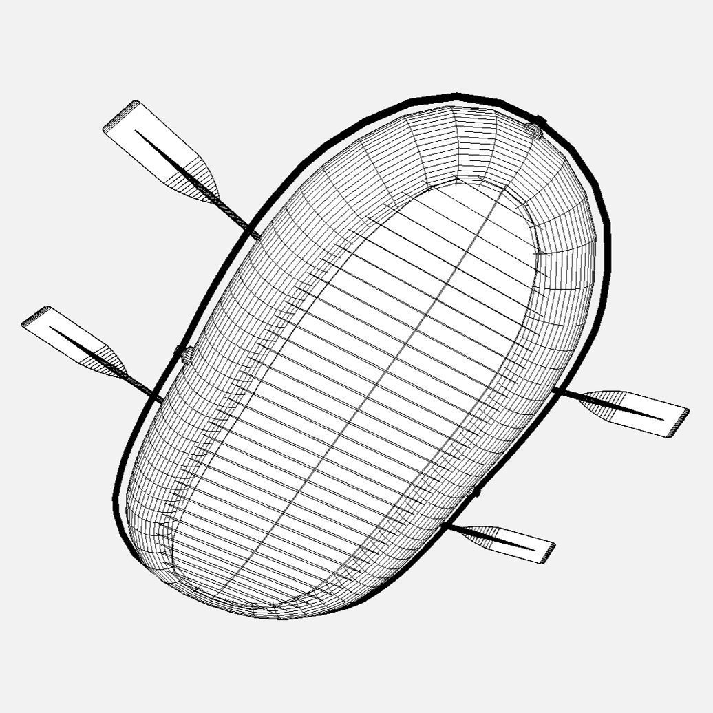 Inflatable Boat - Rubber Dinghy - Liferaft Low-poly 3D model_6