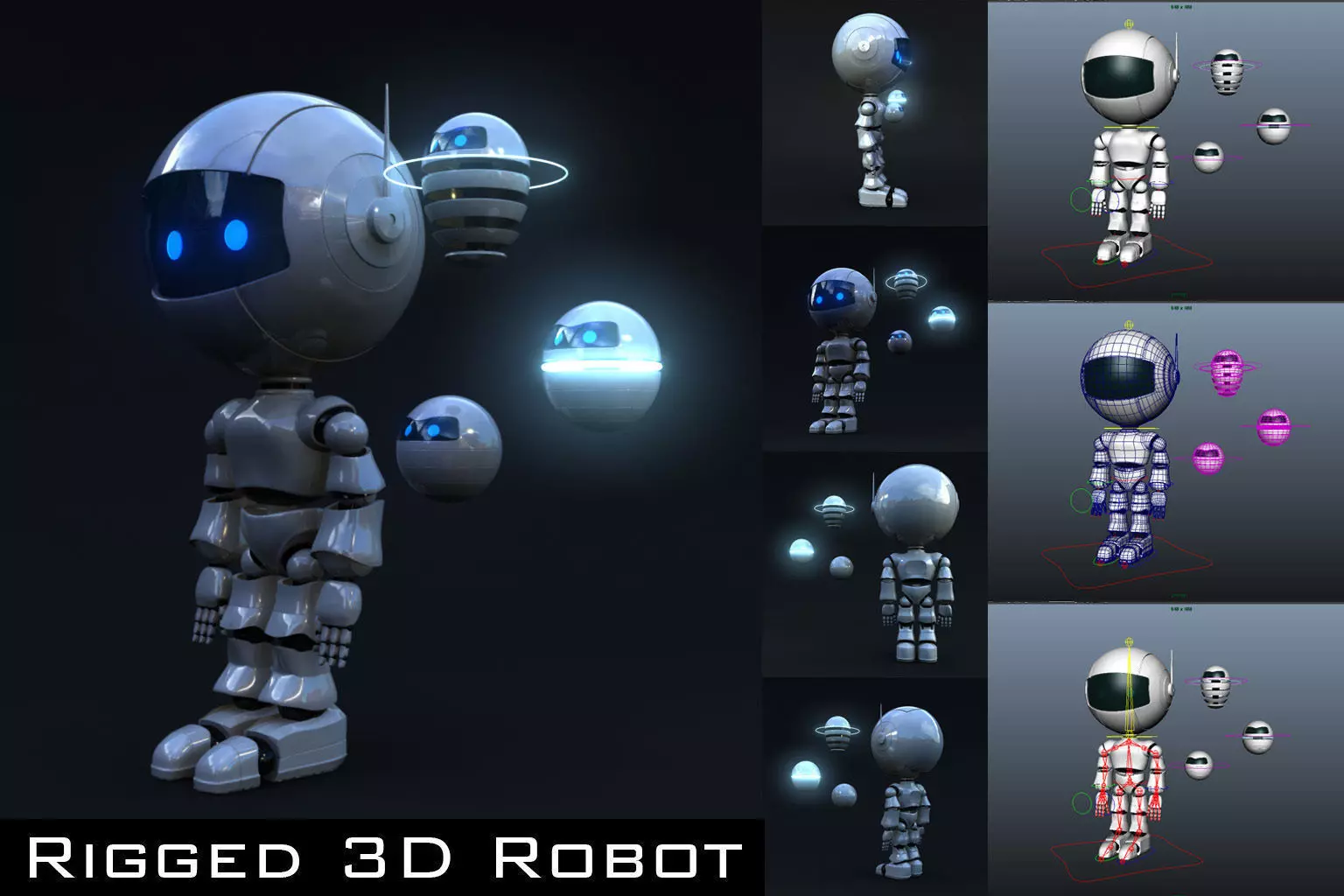 3D Robot Rigged Low-poly 3D model_0