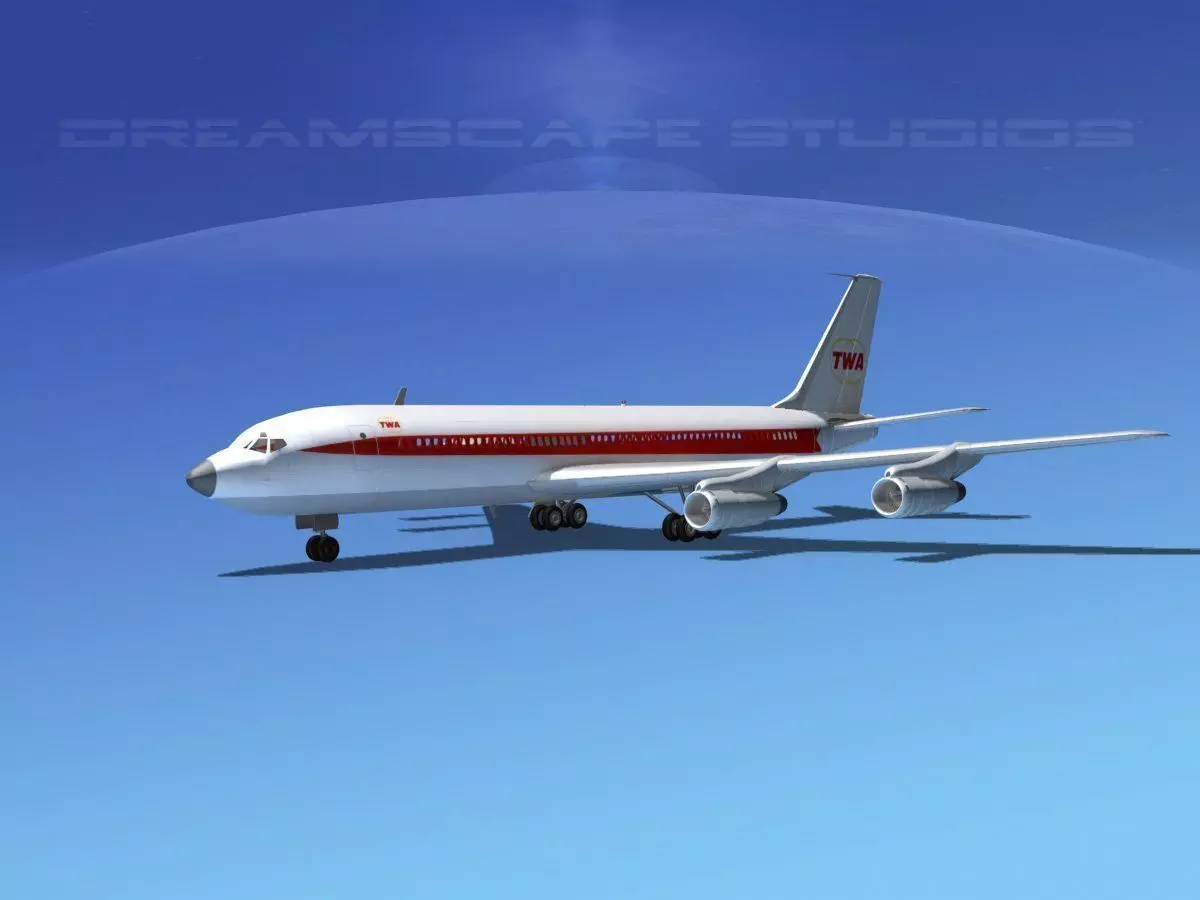 Boeing 707 TWA 3D model_0