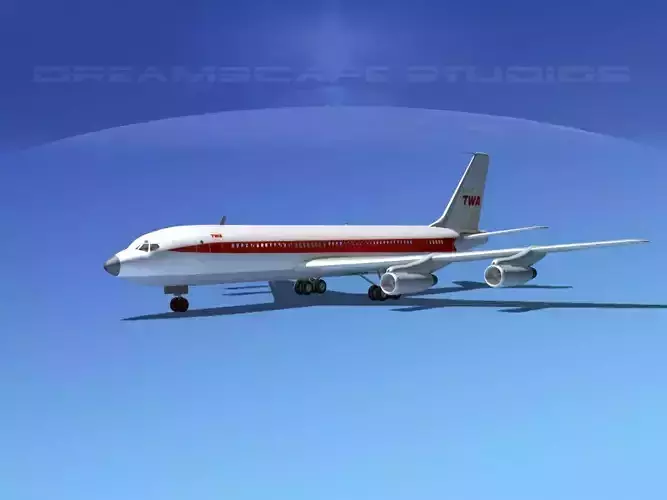 Boeing 707 TWA 3D model Boeing 707 TWA 3D model