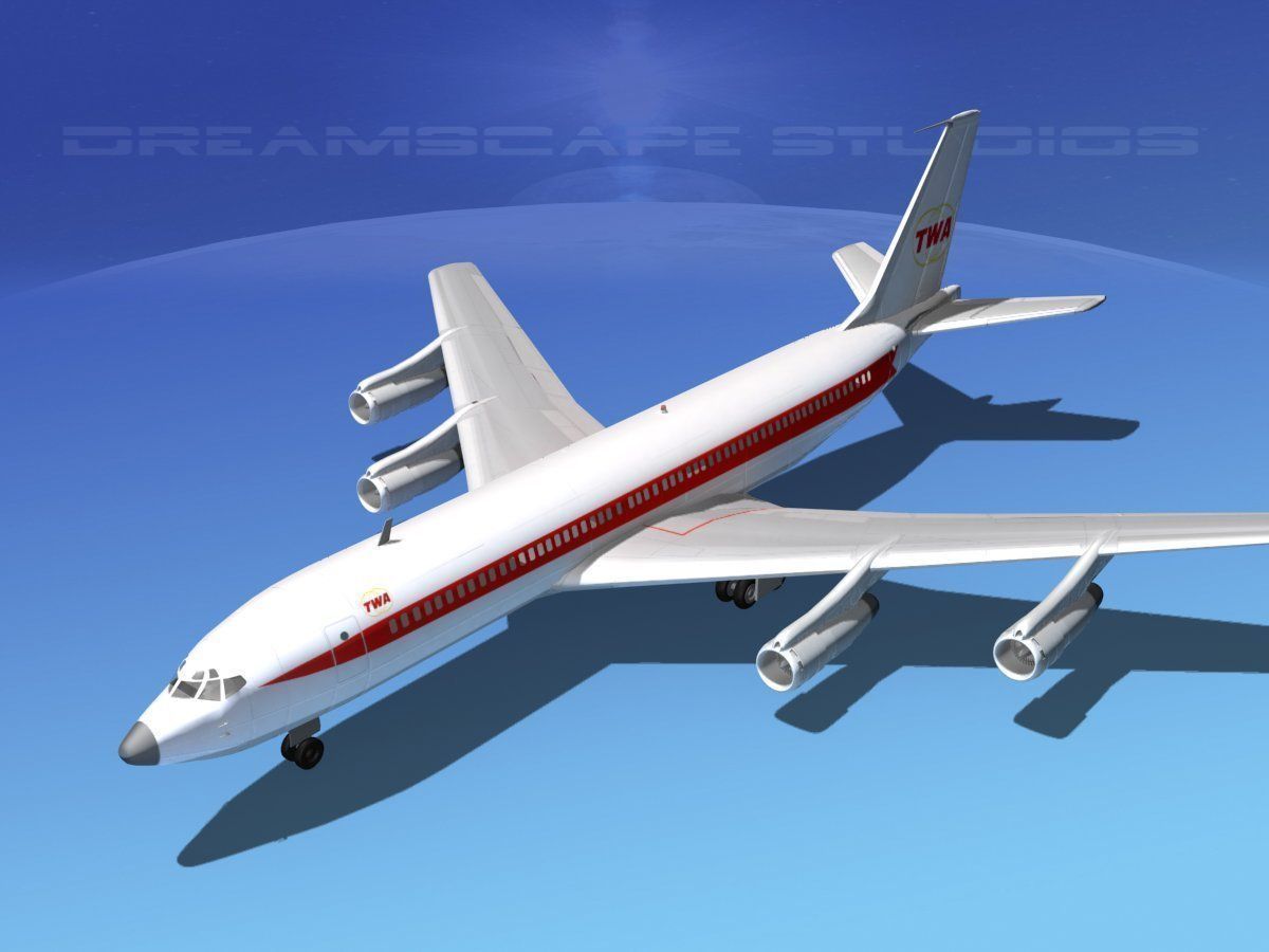 Boeing 707 TWA 3D model_10