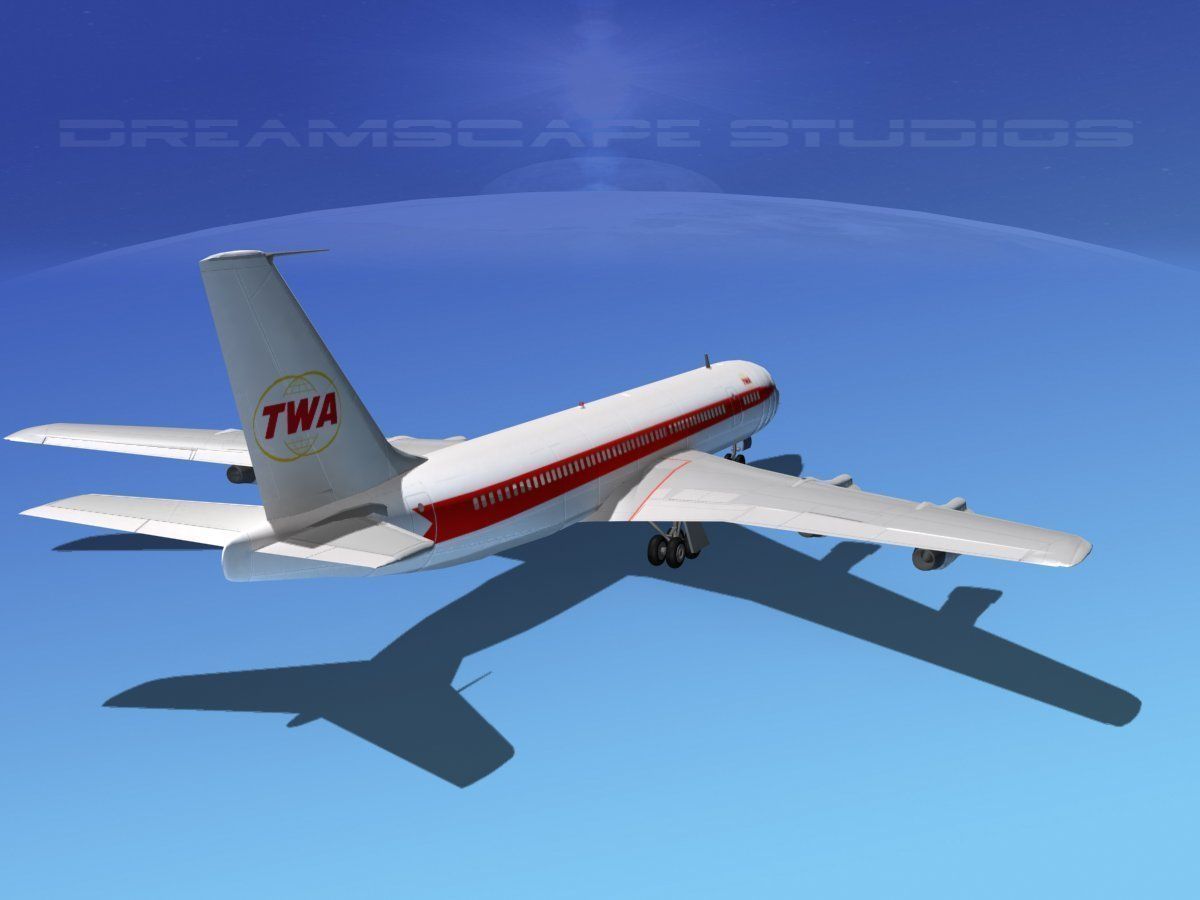 Boeing 707 TWA 3D model_5