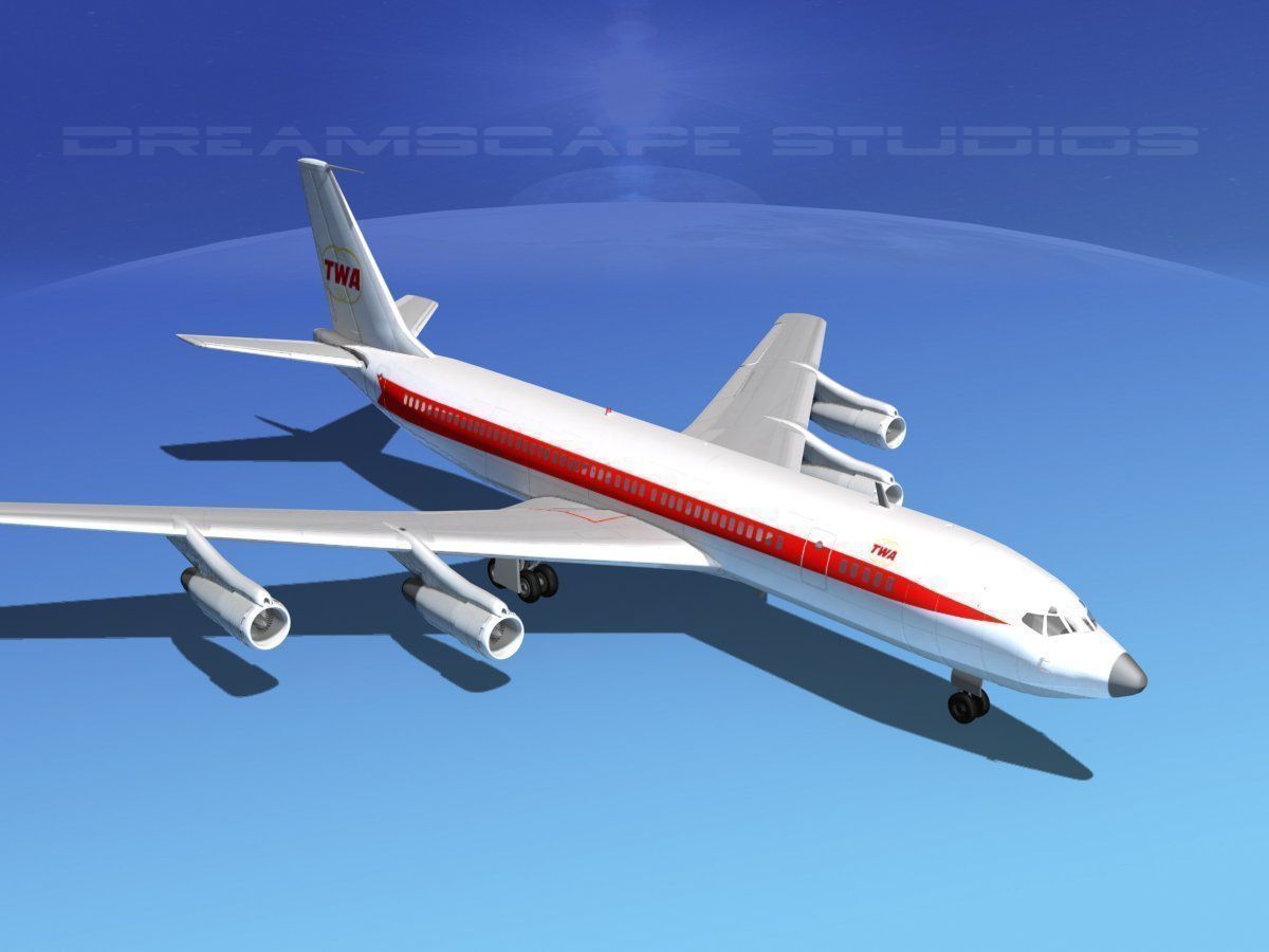 Boeing 707 TWA 3D model_8