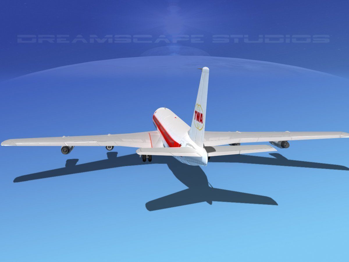 Boeing 707 TWA 3D model_4