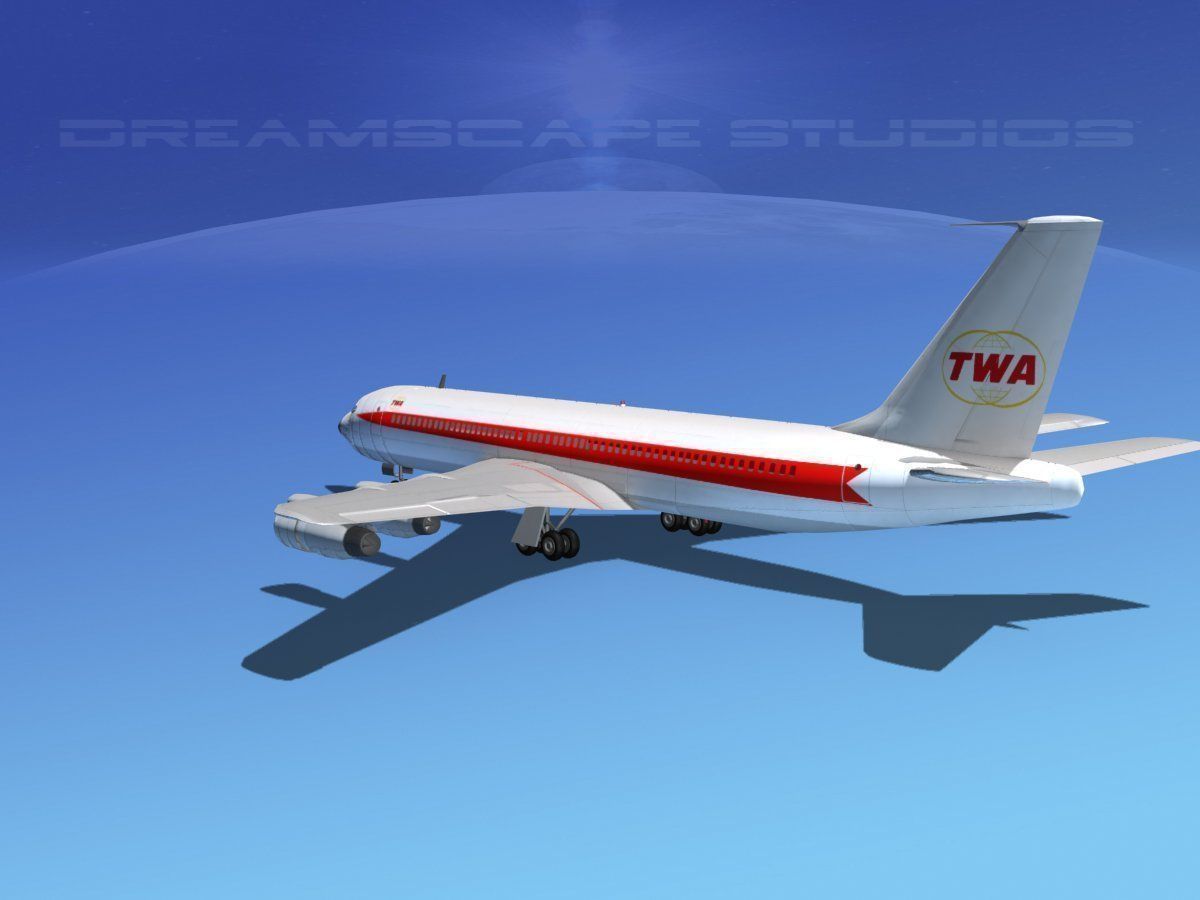 Boeing 707 TWA 3D model_3