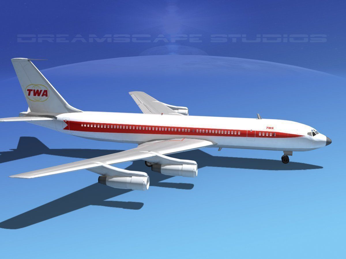 Boeing 707 TWA 3D model_7