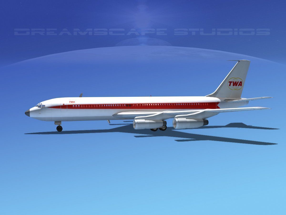 Boeing 707 TWA 3D model_1