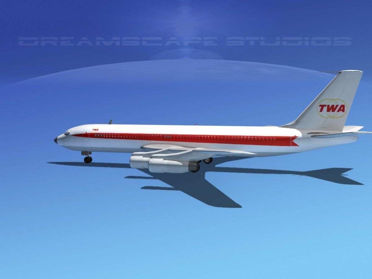 Boeing 707 TWA 3D model_2