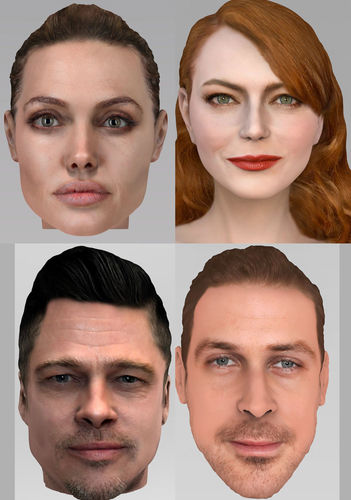 Hollywood actors pack - Jolie Pitt Stone Gosling 3D model
