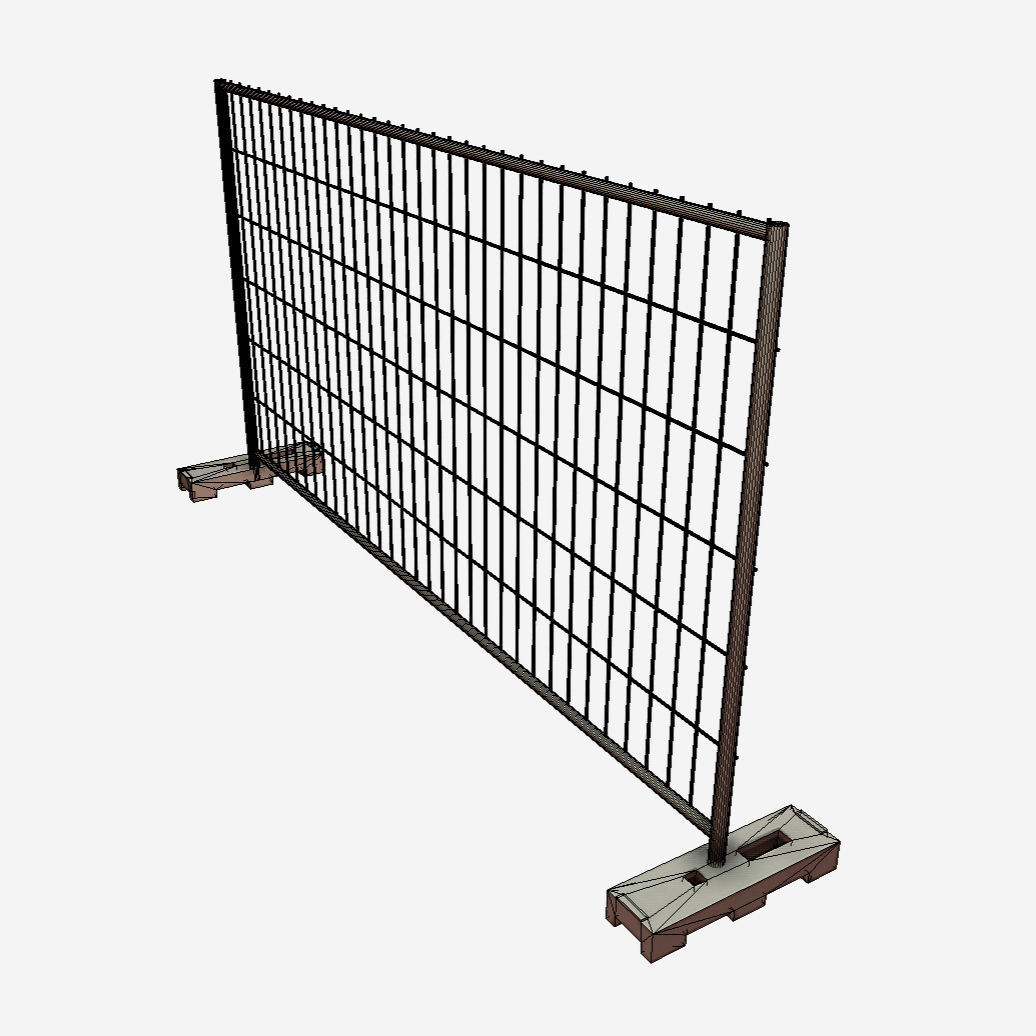 Low Poly PBR Modular Construction Fence Low-poly 3D model_9