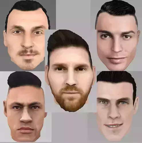 Footballers  pack - Messi Ronaldo Neymar Ibrahimovic Bale